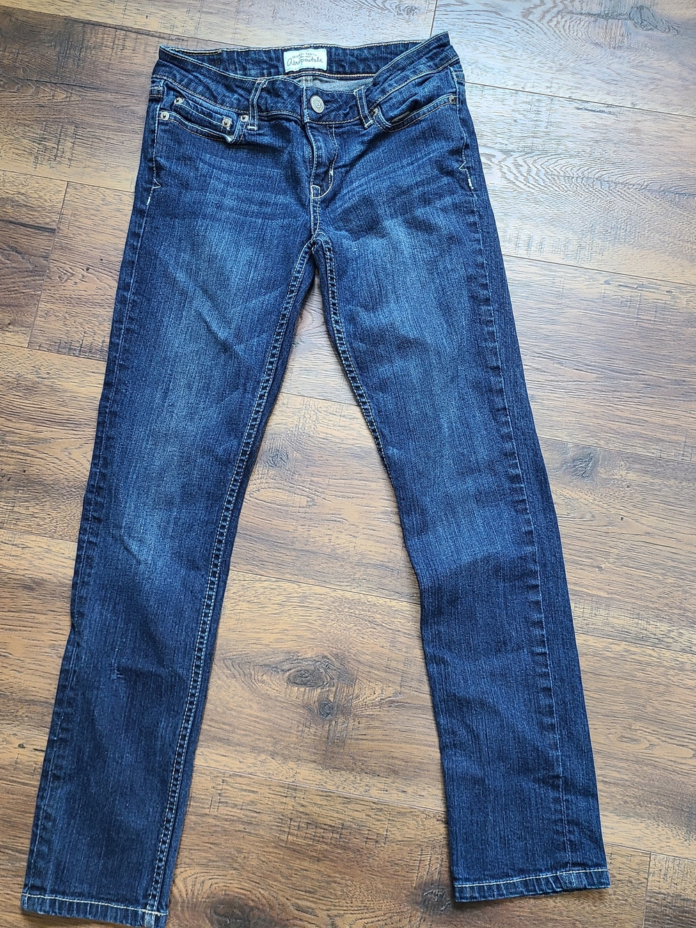Aeropostale Dark Blue Straight Leg Women's Jeans 3/4 Skinny